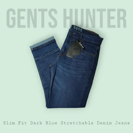 Hugo Boos Slim Fit Dark Blue Stretchable Denim Jeans - GHBS5001