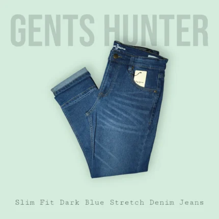 Pepe Jeans Slim Fit Dark Blue Stretch Denim Jeans - GHPP1004