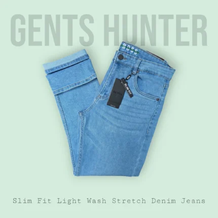 Hugo Boos Slim Fit Light Wash Stretchable Denim Jeans - GHBS5002