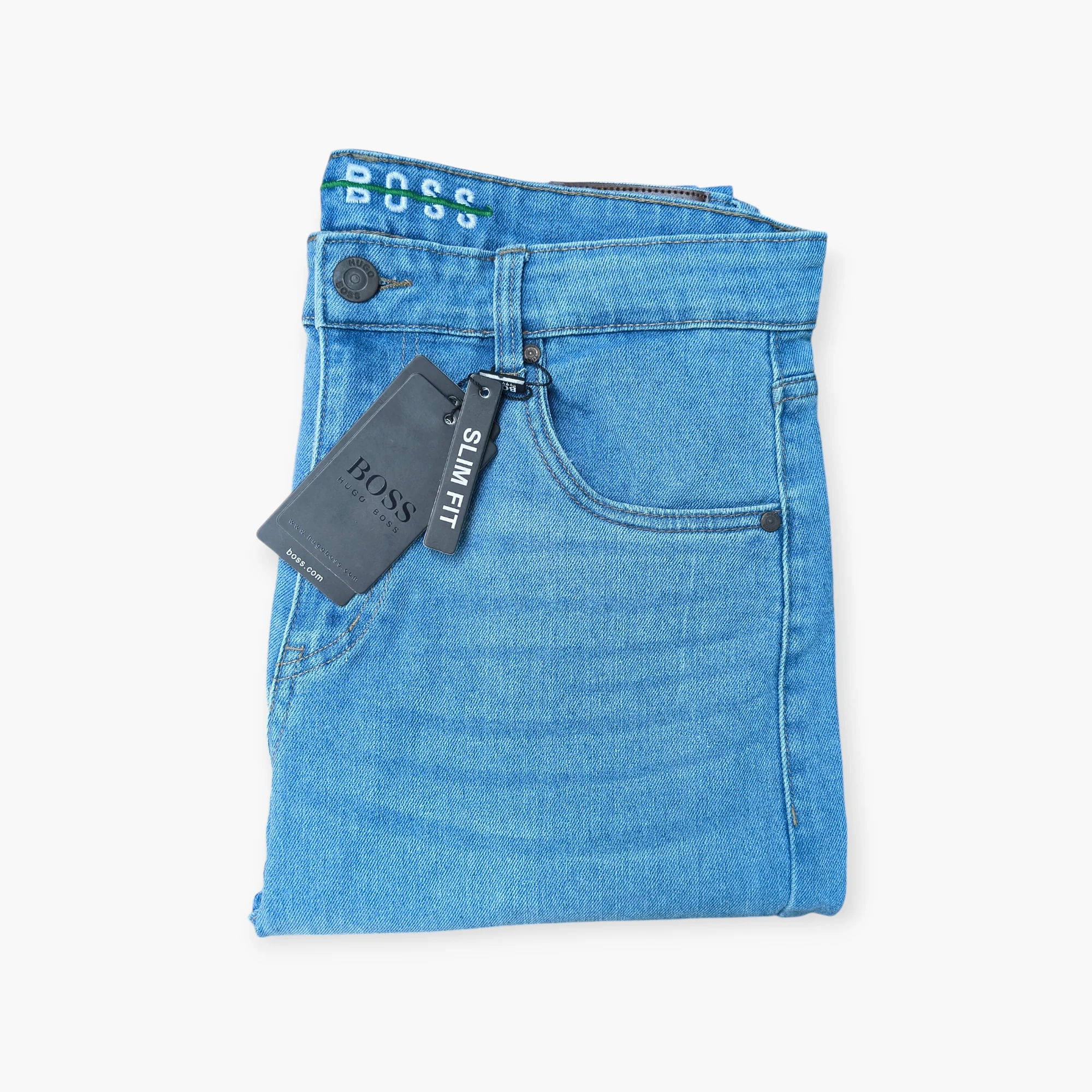 Hugo Boos Slim Fit Light Wash Stretchable Denim Jeans - GHBS5002 - Image 4