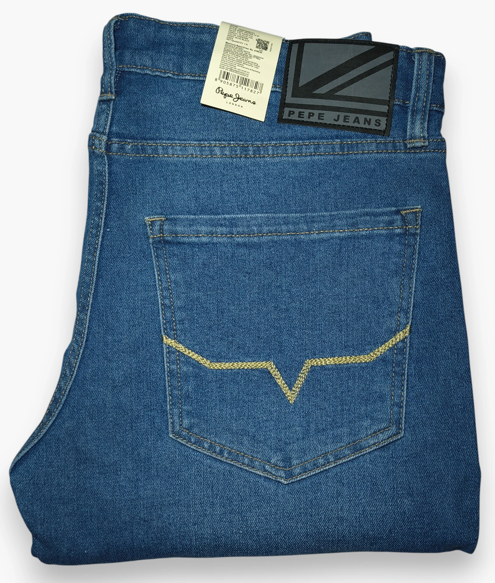 Pepe Jeans Slim Fit Light Blue Stretchable Denim Jeans - GHPP1003 - Image 3
