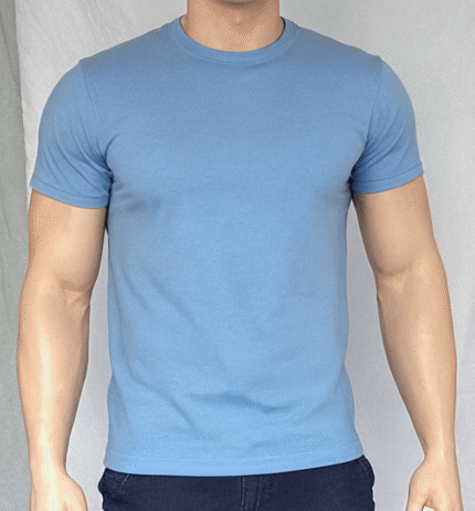Classic Light Blue Crew Neck T-Shirt