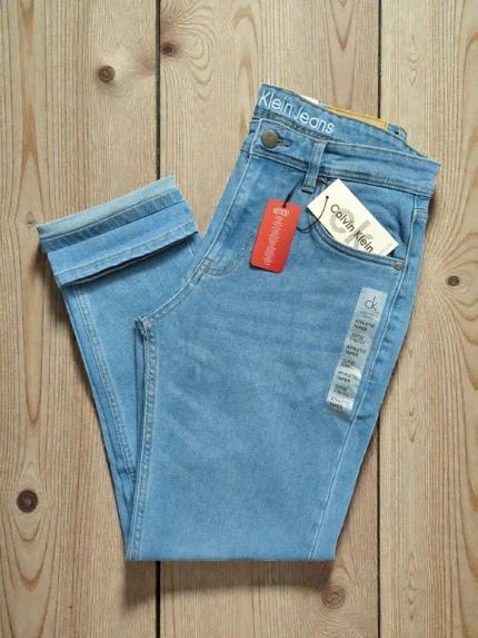 Calvin Klein Athletic Taper Light Blue Stretch Denim Jeans – GHCK2203